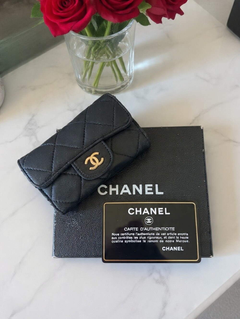 Chanel Classic 6 Key Holder and Card Case Black Lambskin✨️